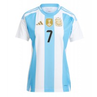 Camiseta Argentina Rodrigo De Paul #7 Primera Equipación Replica Copa America 2024 para mujer mangas cortas